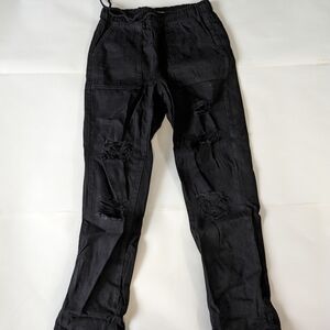 Super high rise distressed joggers
